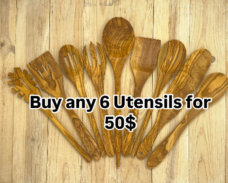 Olivewood Utensils 6 for $50