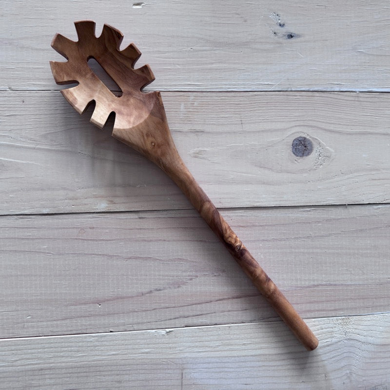 OLIVE WOOD UTENSIL SPAGHETTI SERVER 12"