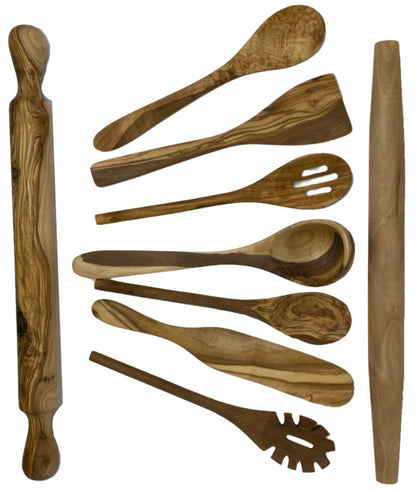 OLIVE WOOD UTENSIL SERVING LADLES