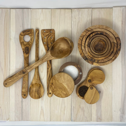 OLIVE WOOD UTENSIL SERVING LADLES