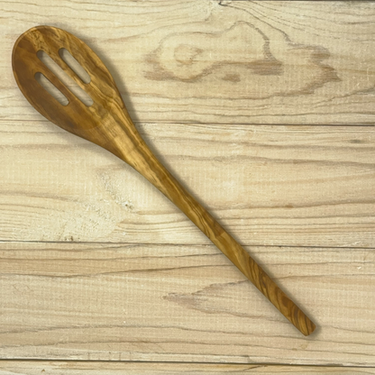 OLIVE WOOD UTENSIL SLOTTED COOKING SPOON