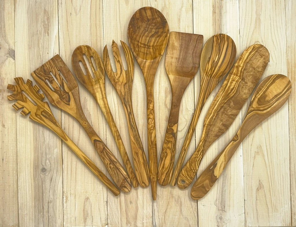 OLIVE WOOD UTENSIL COOKING SPOON LONG